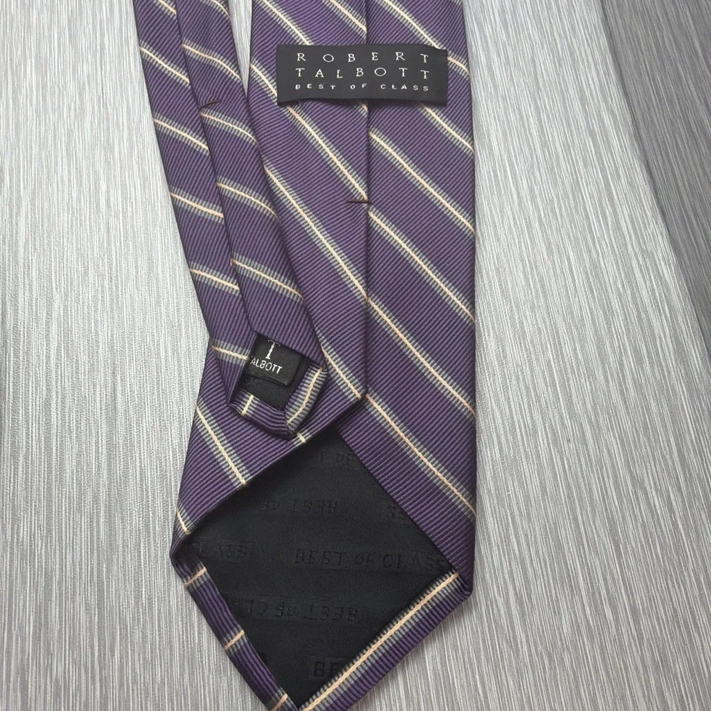Robert Talbott Silk Necktie Lot of 3 Made in USA Paisley Stripe Geometric